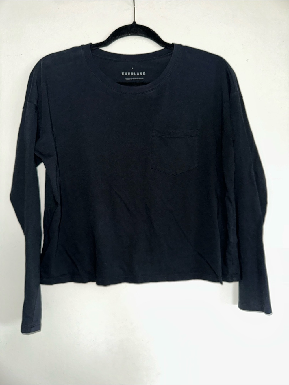 Everlane Black Long Sleeve Pocket Shirt